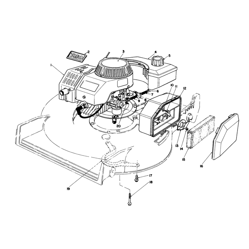 Engine Assembly Used on Units with Serial No 8000001 Thru 8003897