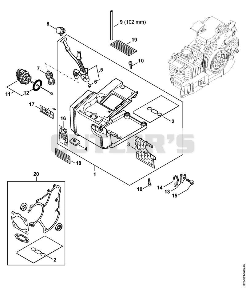 Tank housing MS 200 T