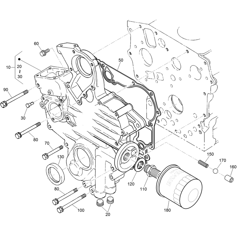 Gear Case and Oil Filter Cartridge Assembly
