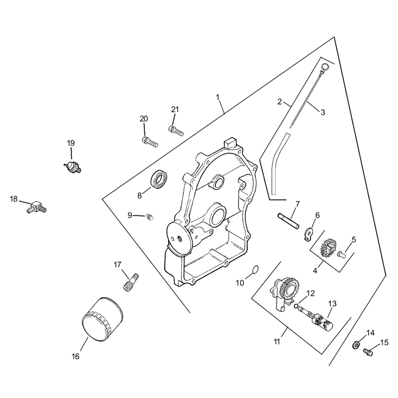 Group 3 Oil PanLubrication Assembly Kohler CH23S-76569