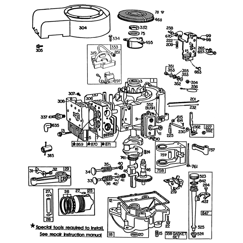 Engine Briggs & Stratton Model 252707-0637-01 (model 57360) (continued)