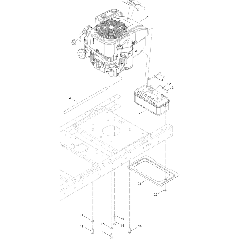 Engine and Muffler Assembly