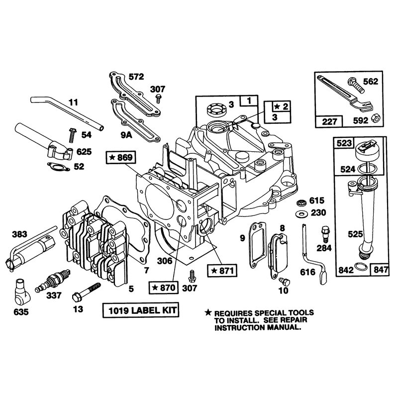 Engine Riggs and Stratton Model 124702-3115-01