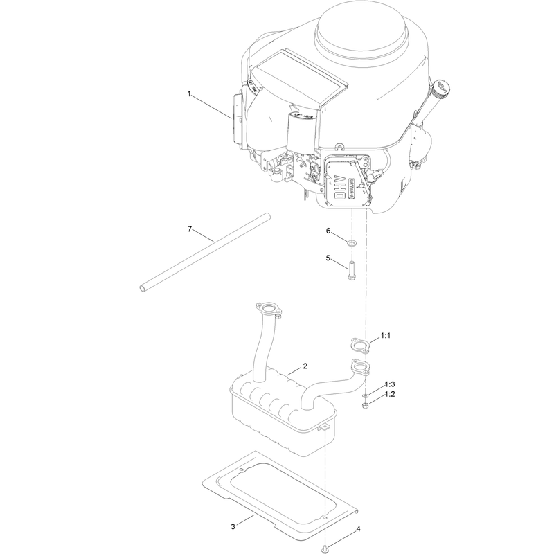 Engine and Muffler Assembly