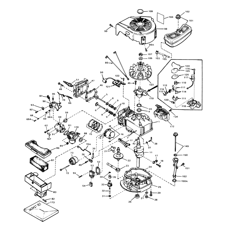 Engine Tecumseh Model Tvs 90-43007a