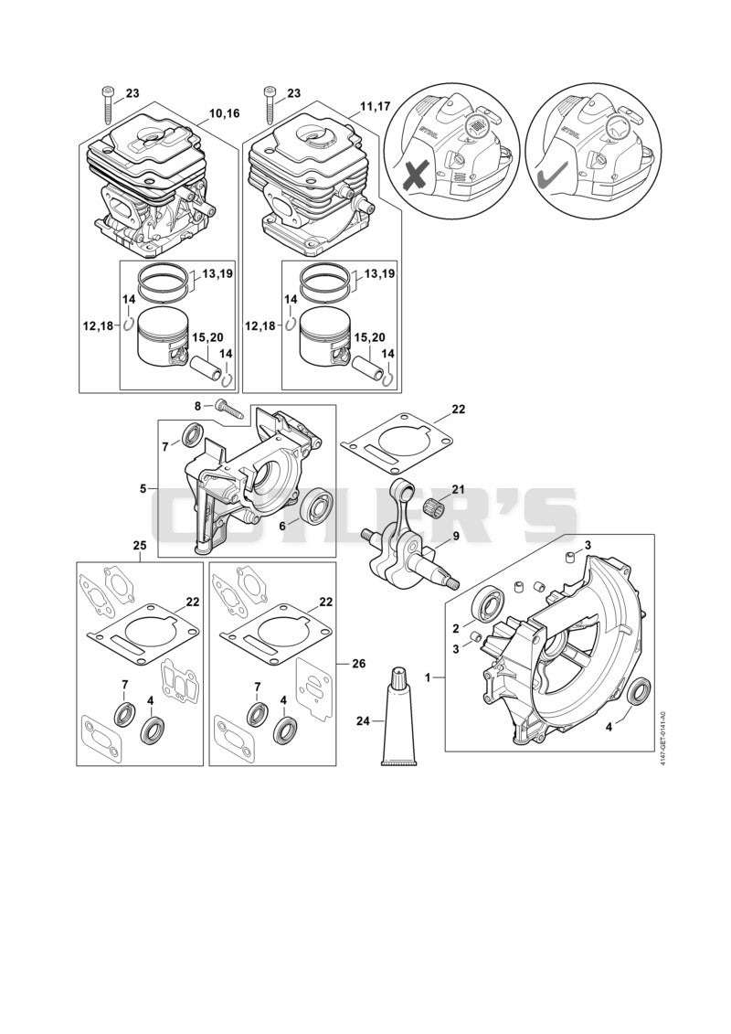 Crankcase, Cylinder