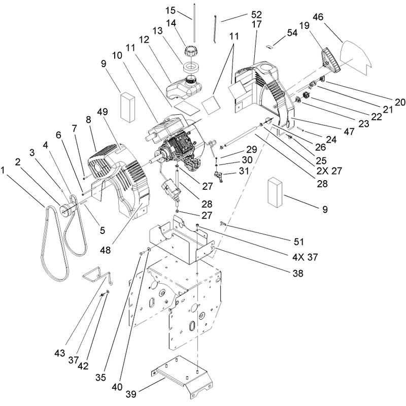 Engine and Frame Assembly