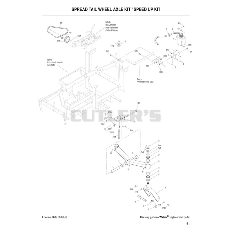 Spread Tail Wheel Axle Kit Speed Up Kit