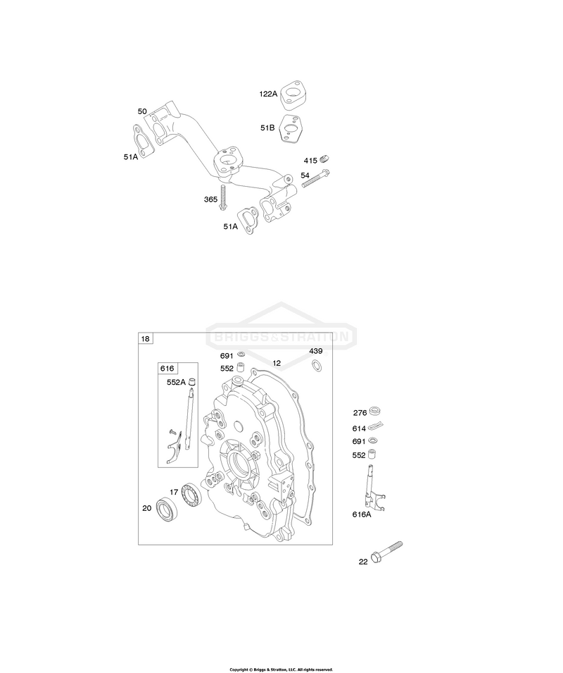 Crankcase Cover, Intake Manifold