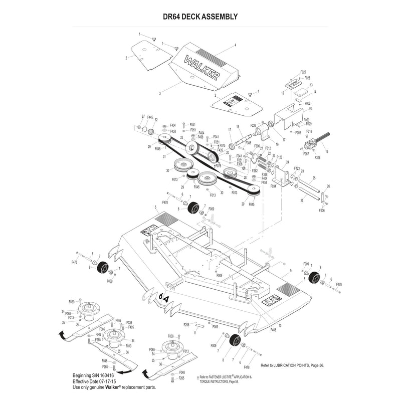 DR64 DECK ASSEMBLY