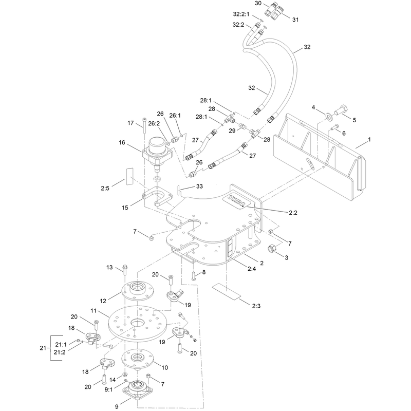 Grinder Frame Head and Hydraulic Motor Assembly