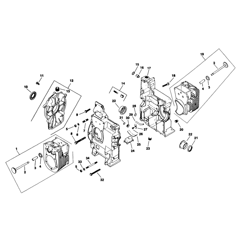 Crankcase Engine Kohler Model No M18qs-24657 Continued