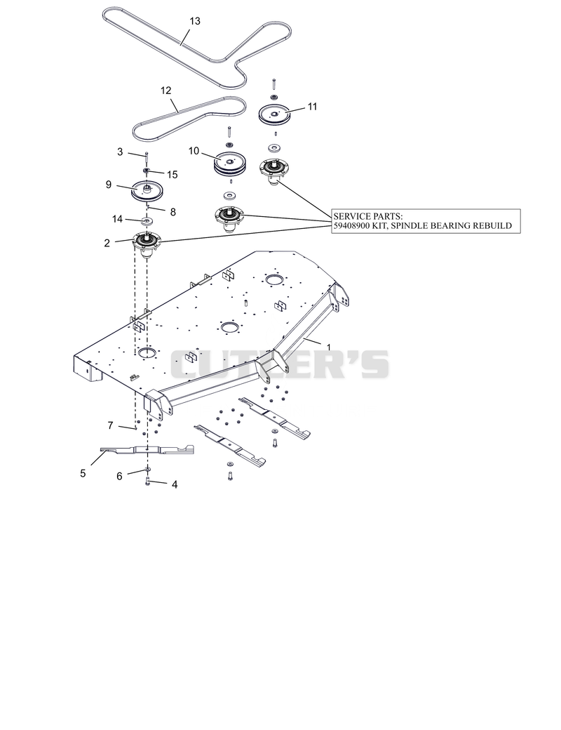 Deck, Spindles, Belts, and Blades – 72"
