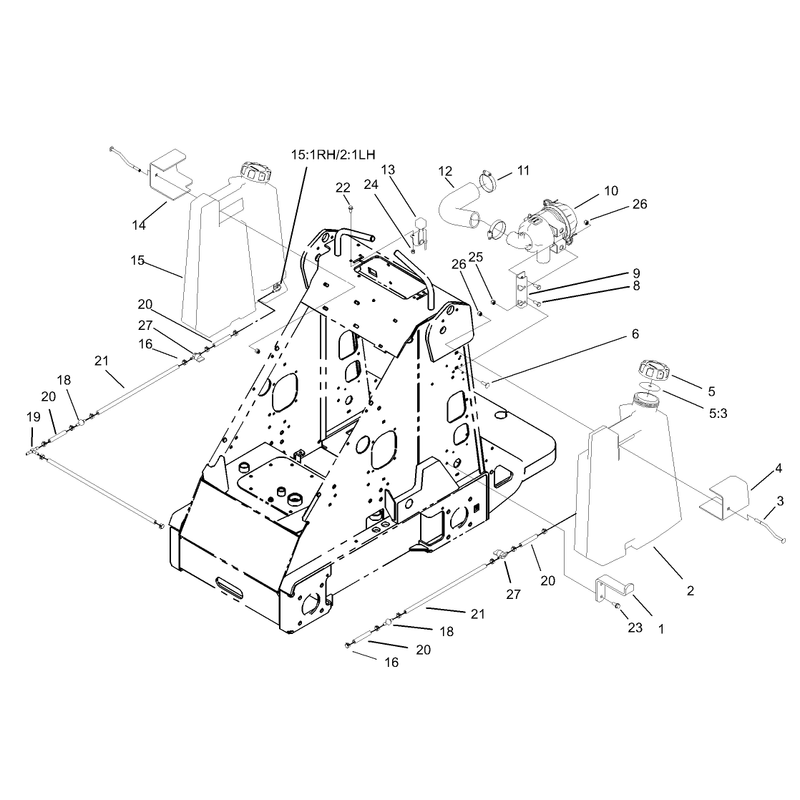 Fuel Tank and Air Filter Assembly