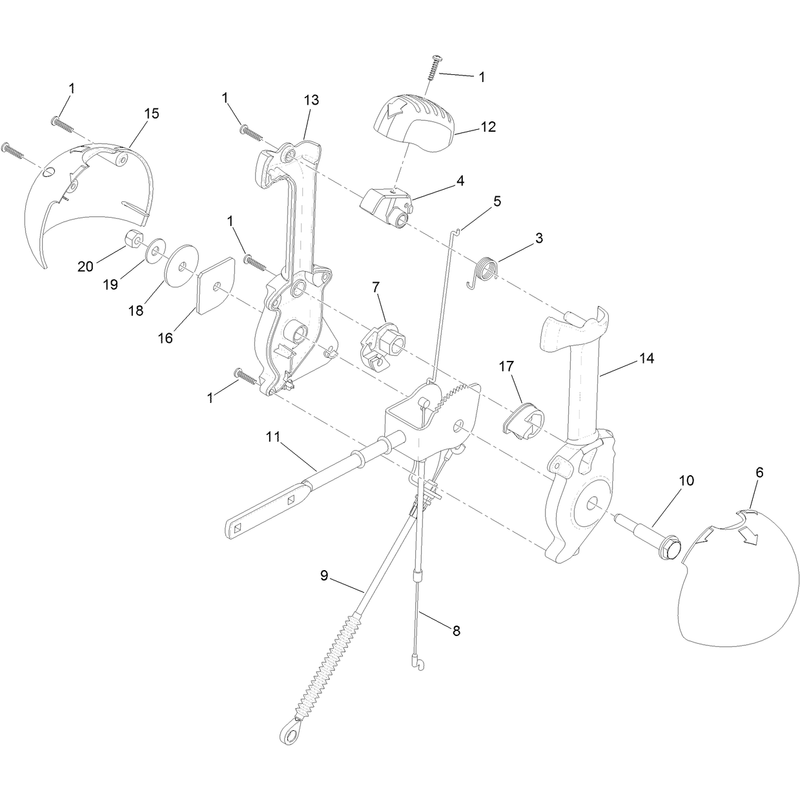 Lever Chute Control Assembly