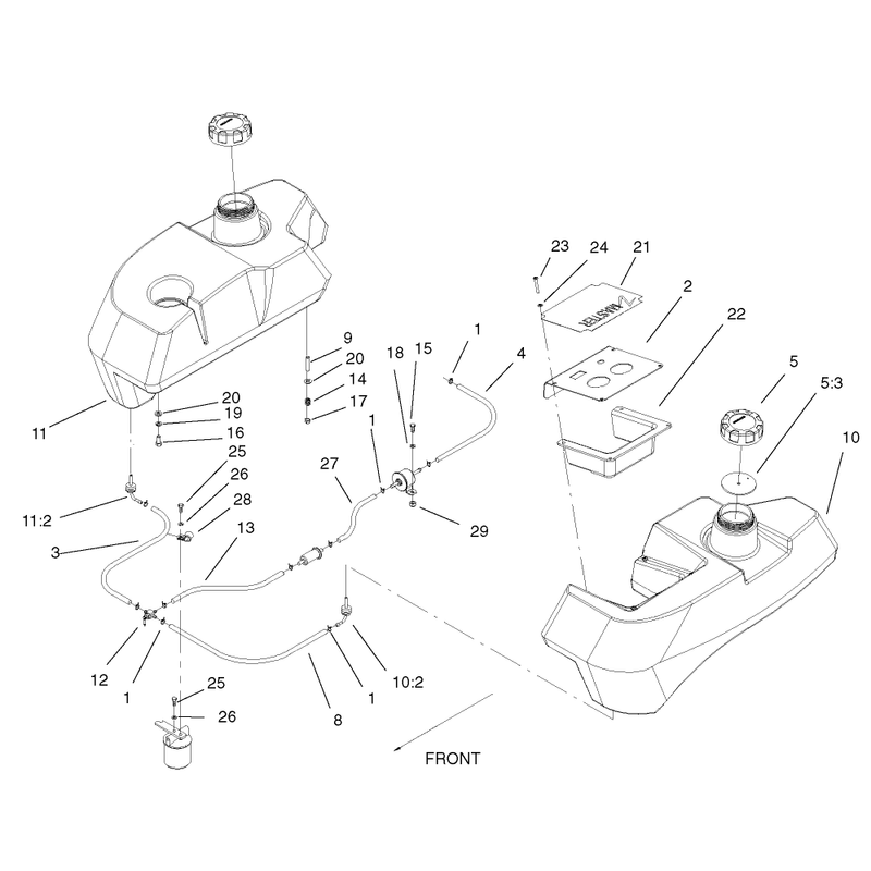 Tank and Fuel Line Assembly