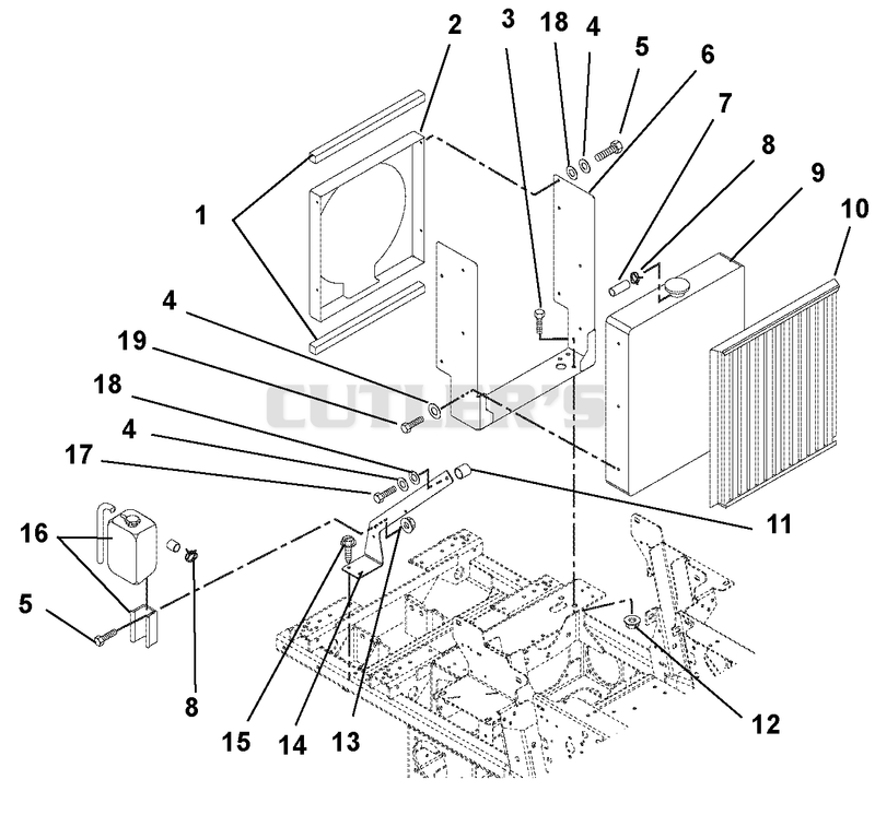 Radiator And Radiator Brackets