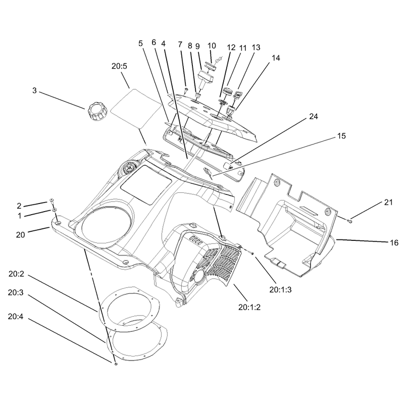 Upper Shroud and Control Panel Assembly