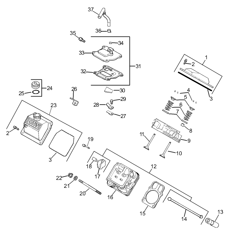 HeadValveBreather Assembly Kohler Engine CH20QS-64678