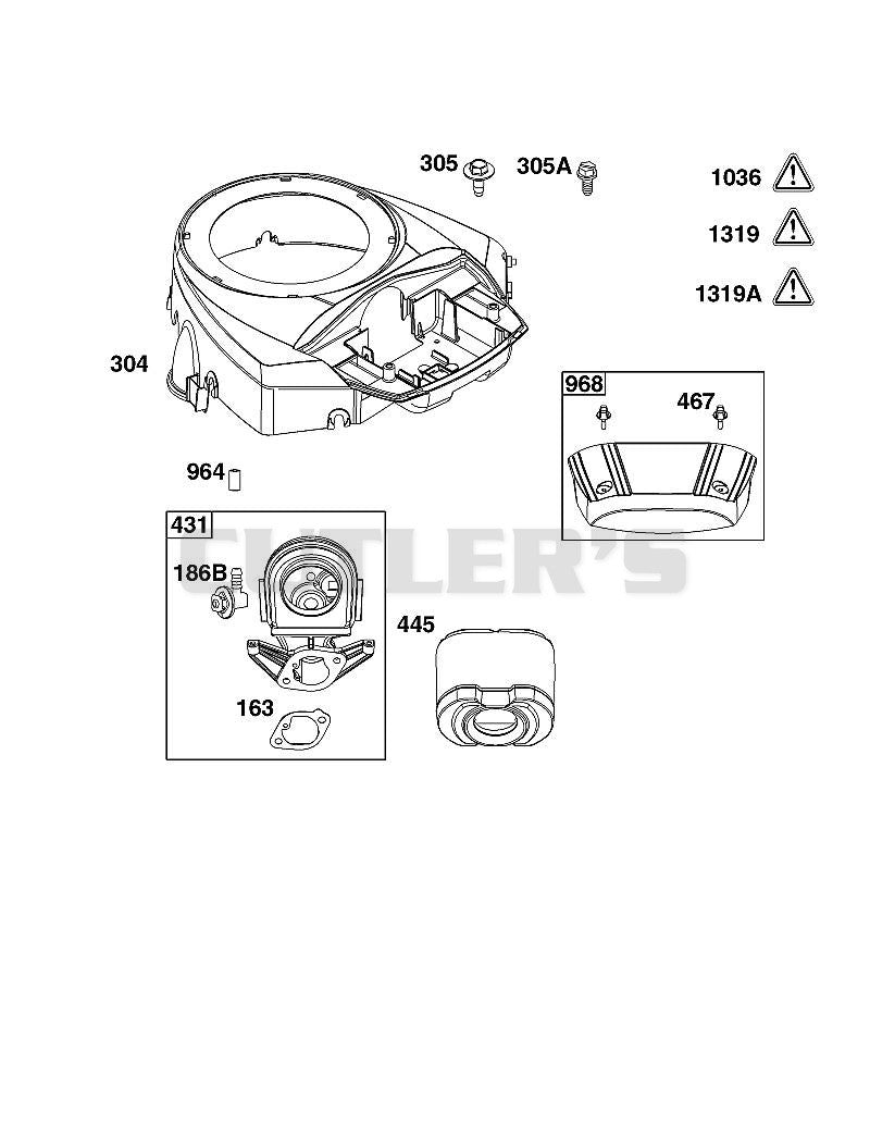BLOWER HOUSING AND AIR CLEANER GROUP