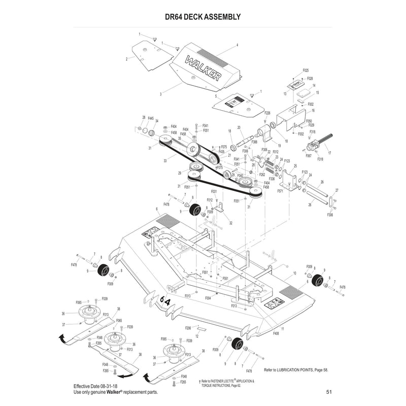DR64 DECK ASSEMBLY