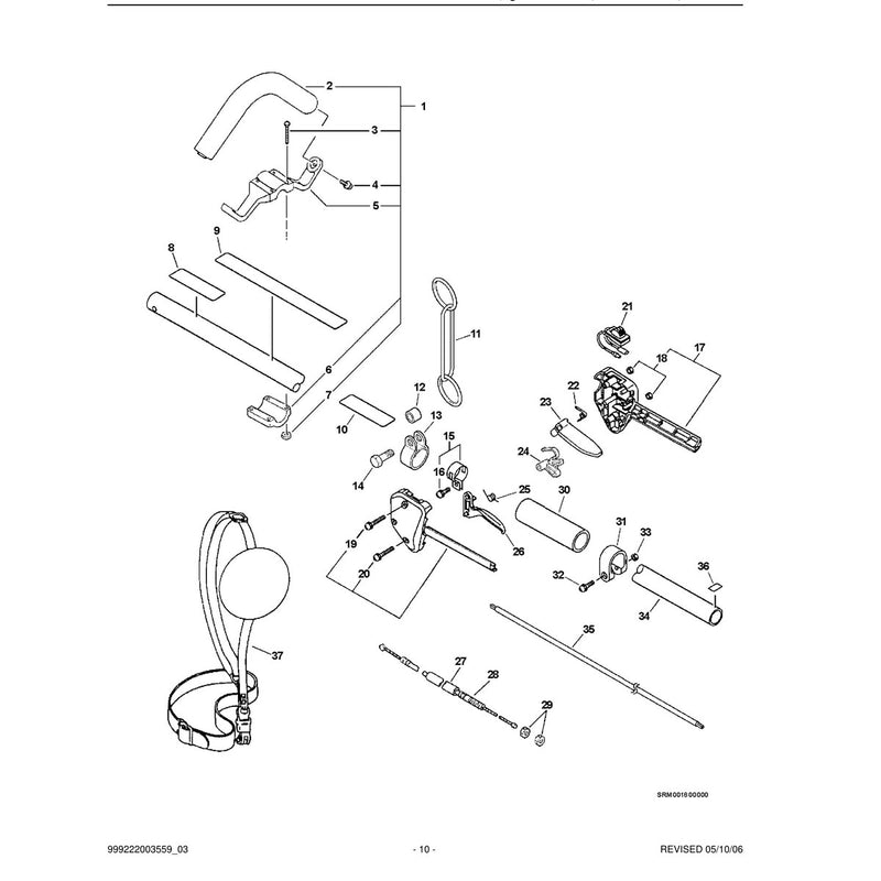 Handle, Ignition Switch,Throttle Cable, Driveshaft