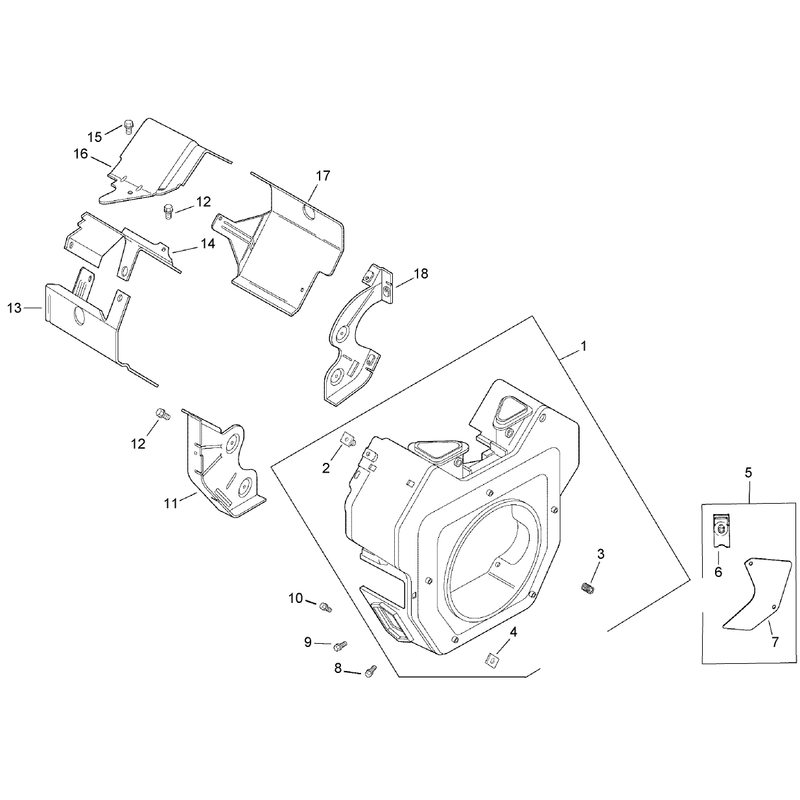 Blower Housing and Baffle Assembly Kohler CH745-0007