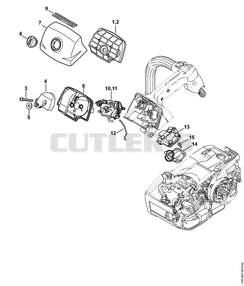 Air filter, Carburetor box cover M-Tronic