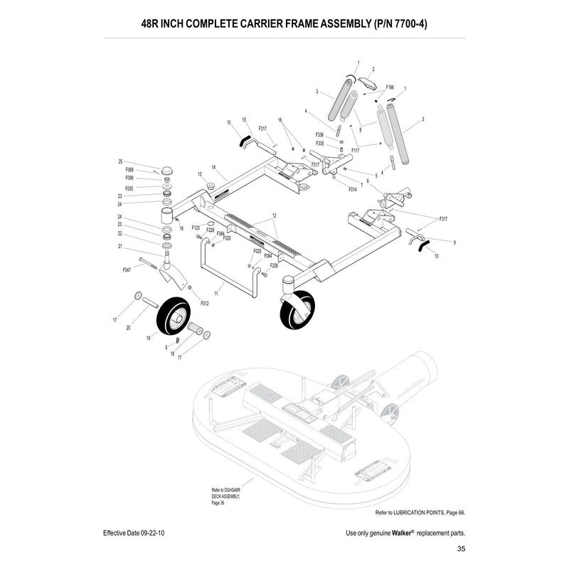 48R INCH COMPLETE CARRIER FRAME ASSEMBLY (P/N 7700-4)