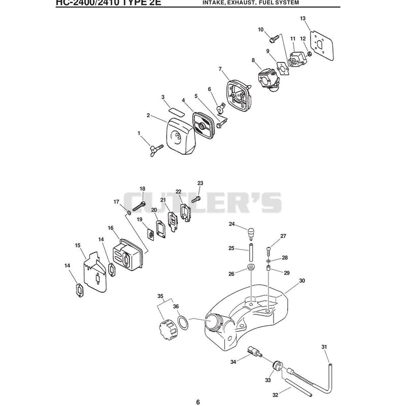/2410 Type 2E Intake, Exhaust, Fuel System