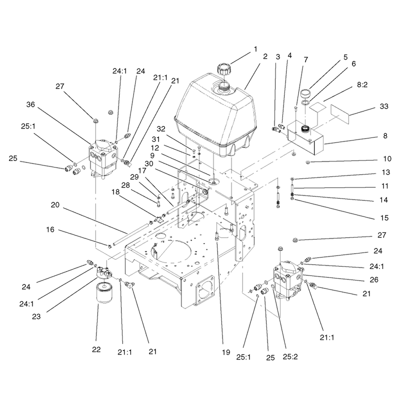 Fuel Tank Hydraulic Tank Pump and Filter Assembly