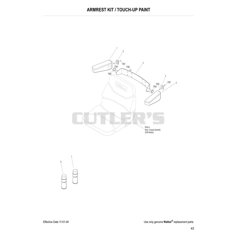 Armrest Kit Touch Up Paint