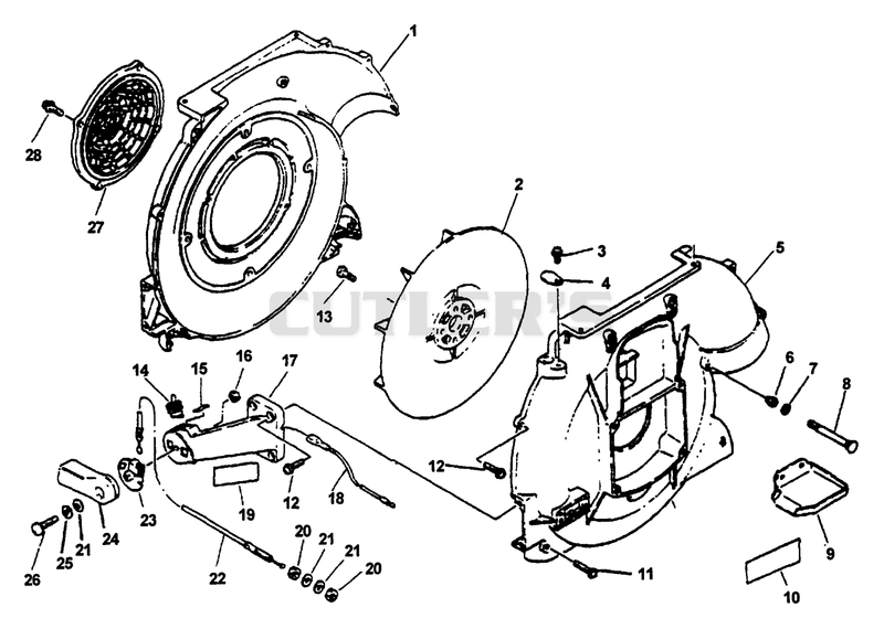 Fan, Blower Housings, Throttle, Stop Switch