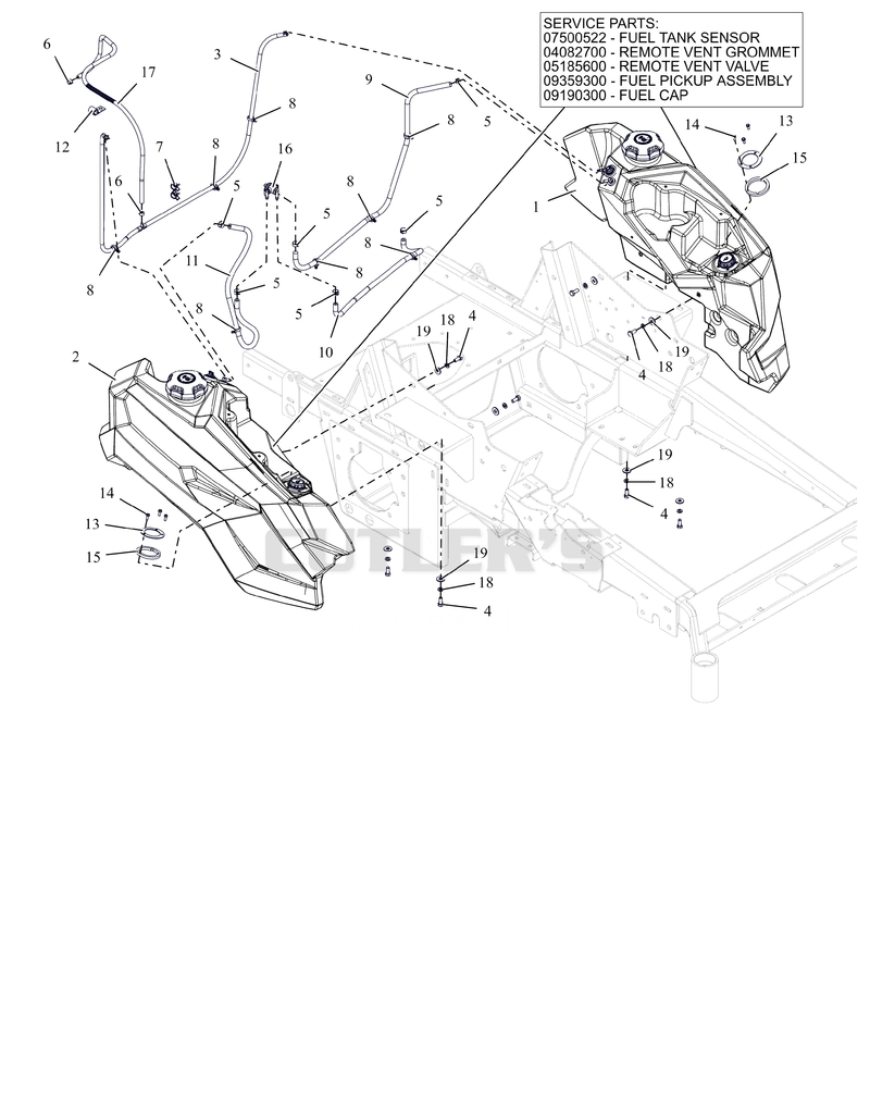 Fuel Tanks - Kawasaki FX691 and FX730