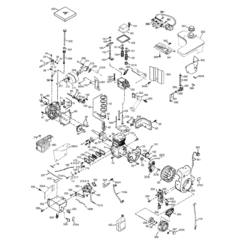 Engine Assembly  Tecumseh Ohsk 90-221413b