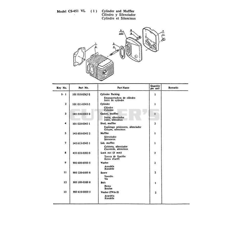 Cs-451 Vl 1 Cylinder And Muffler