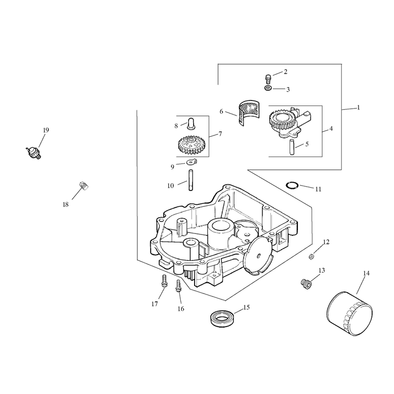 Group 3 Oil PanLubrication Assembly Kohler CV20S-PS65585