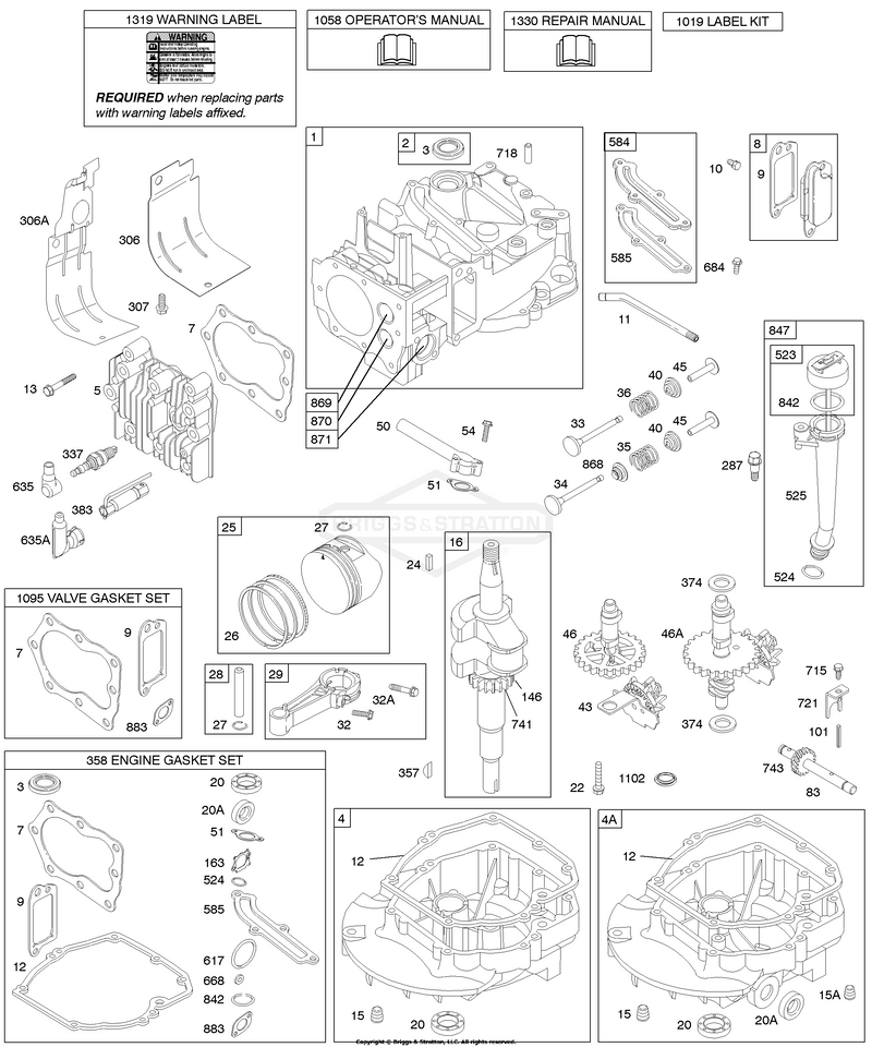 Camshaft, Crankshaft, Cylinder, Engine Sump, Kit/Gaskets, Lubrication, Piston Group, Valves