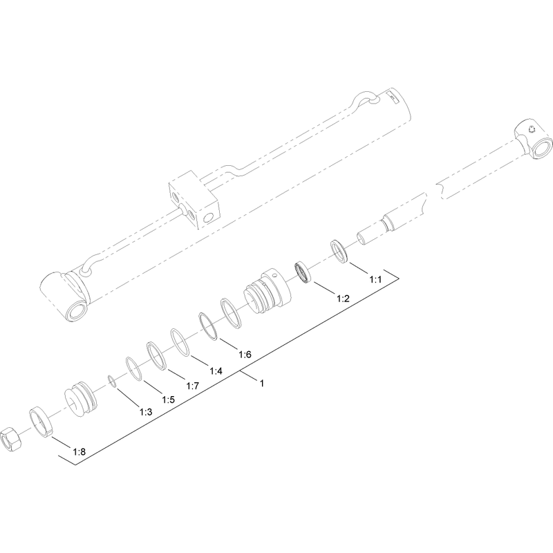 Left Hand Hydraulic Lift Cylinder Assembly No 104-6267