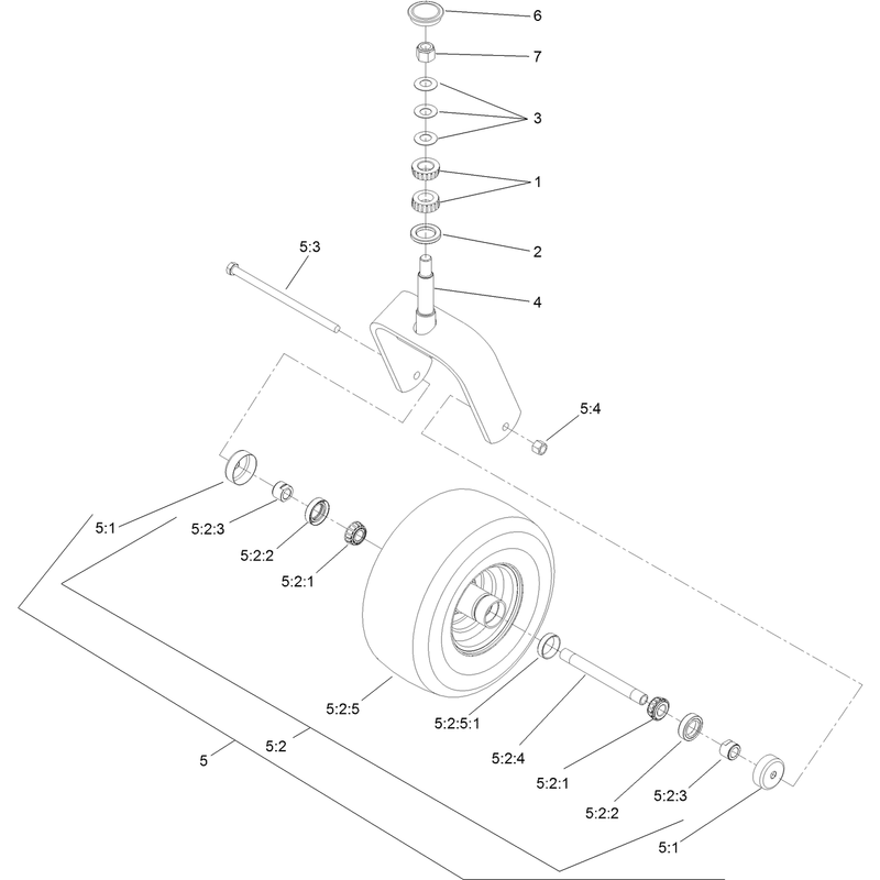 Caster Wheel and Fork Assembly