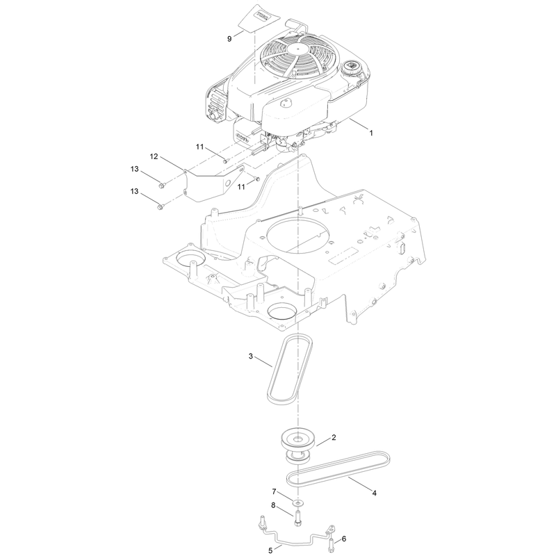 Engine and Pulley Assembly