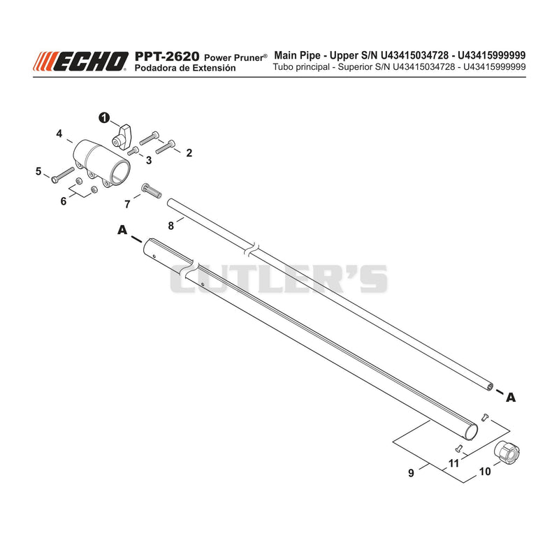 Main Pipe Upper S/N U43415034728 - U43415999999