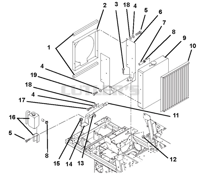 Radiator And Radiator Brackets
