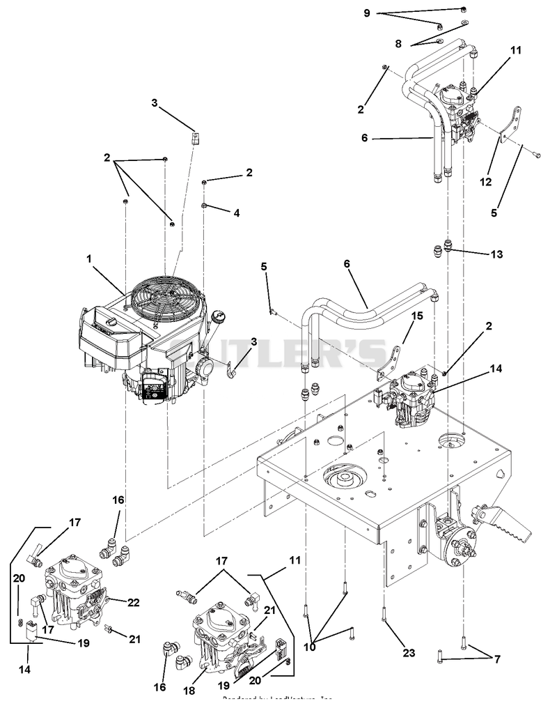 Engine And Hydraulic Pumps - 36"