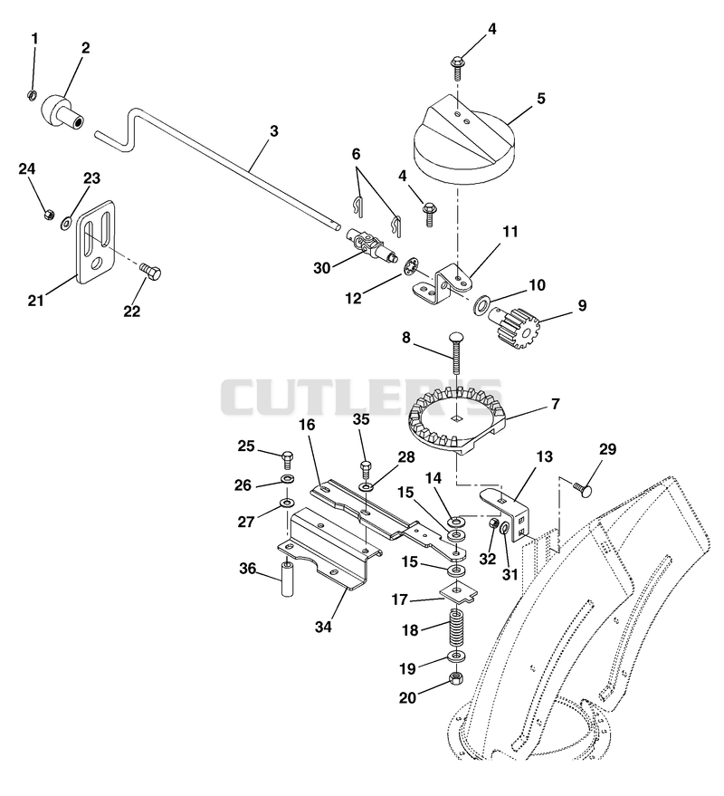 Discharge Chute Crank