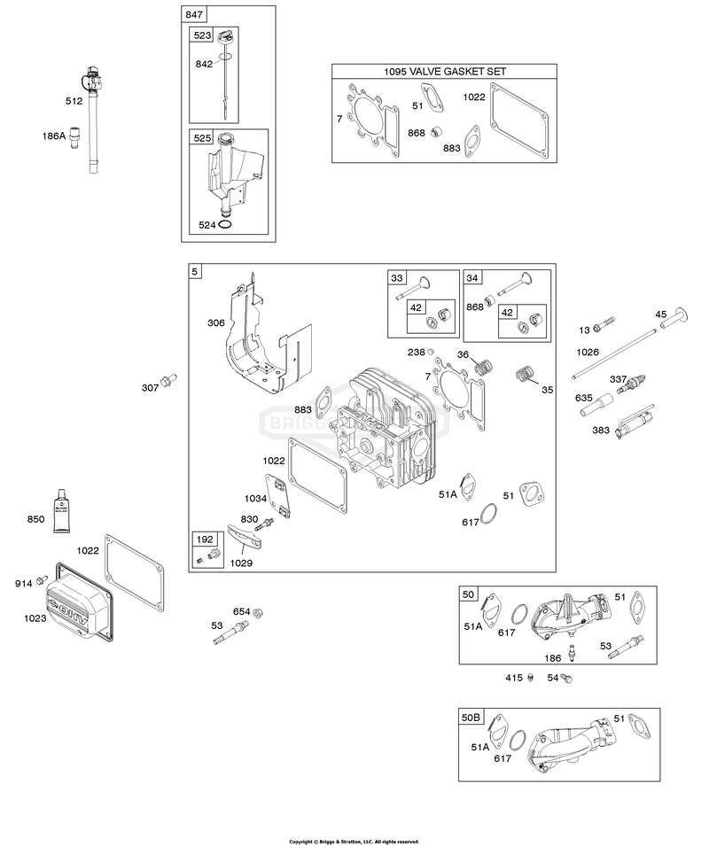 Cylinder Head, Gasket Set - Valve, Intake Manifold, Lubrication, Valves