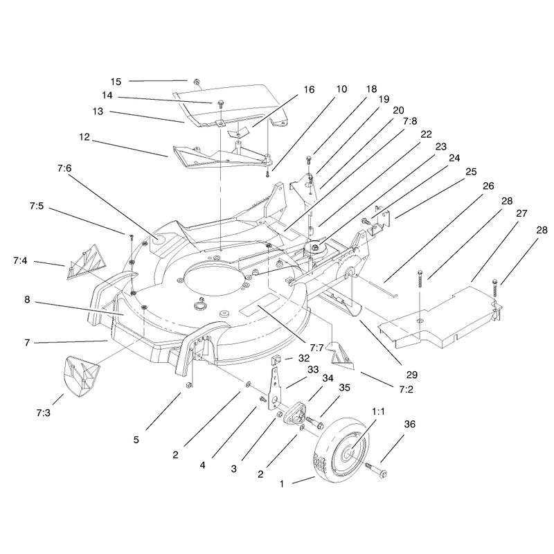 Housing Handle Brackets and Wheel Assembly