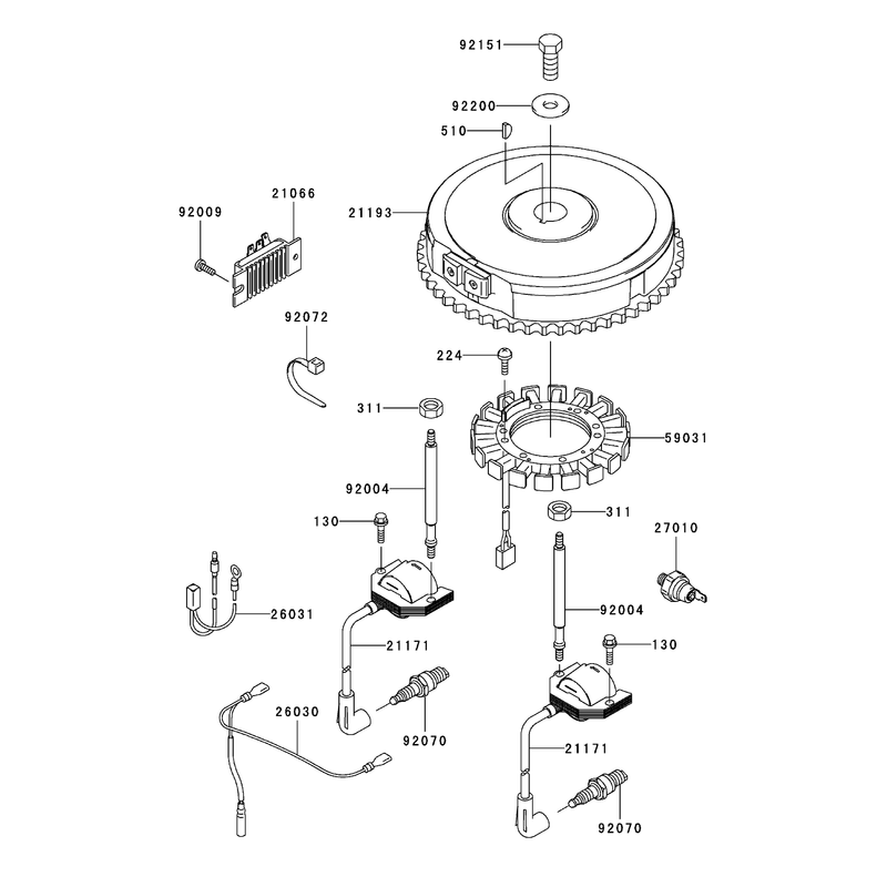 Electric Equipment Assembly Kawasaki FH580V-AS30