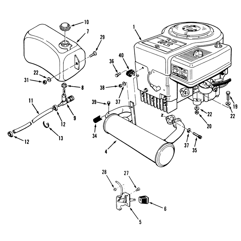 Engine Fuel & Exhaust Assembly