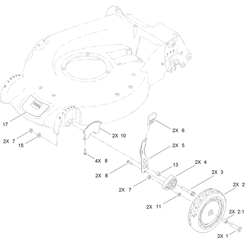 Front Wheel and Height of Cut Assembly